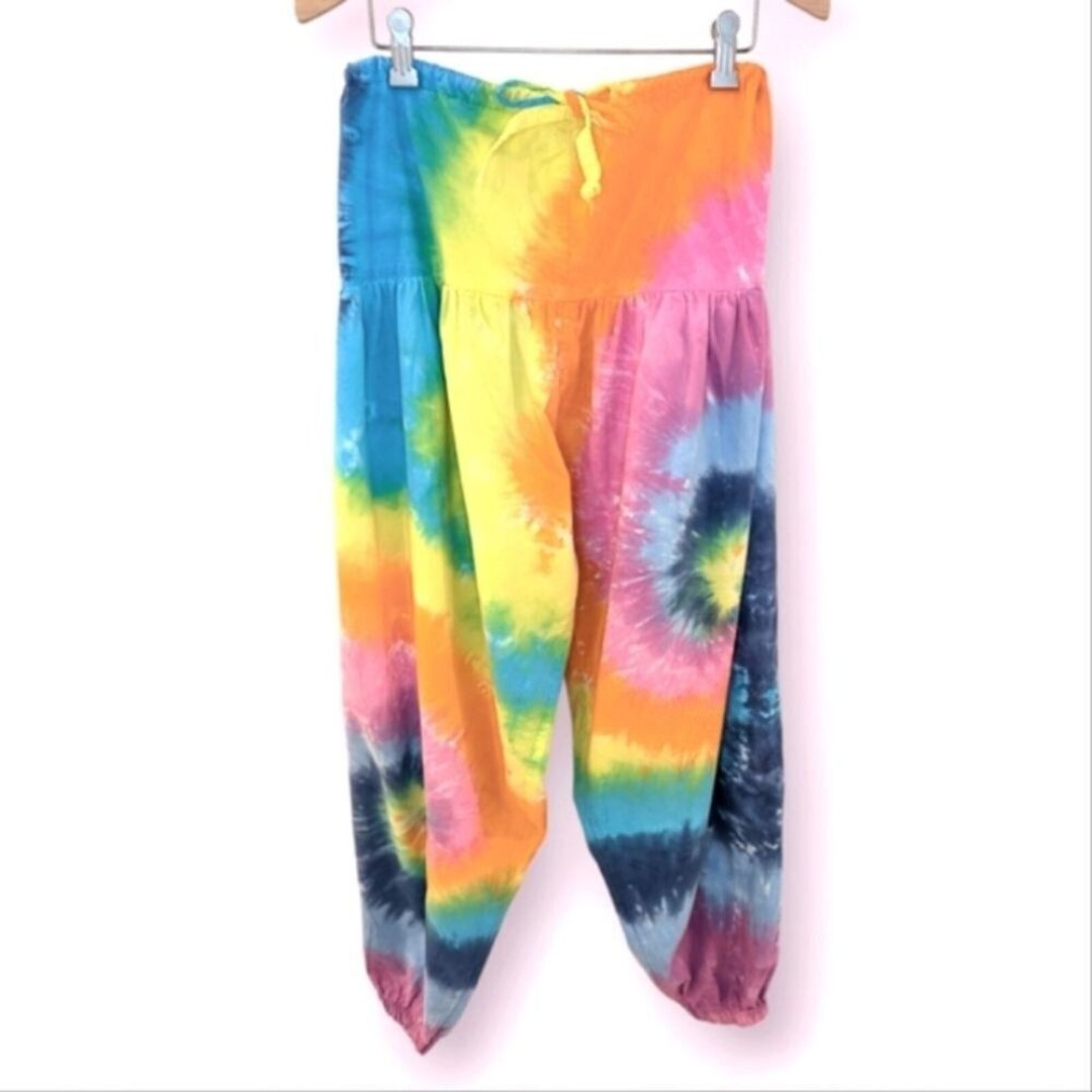 Vintage Tie Dye Parachute Pants Cotton Unisex Festival One Size