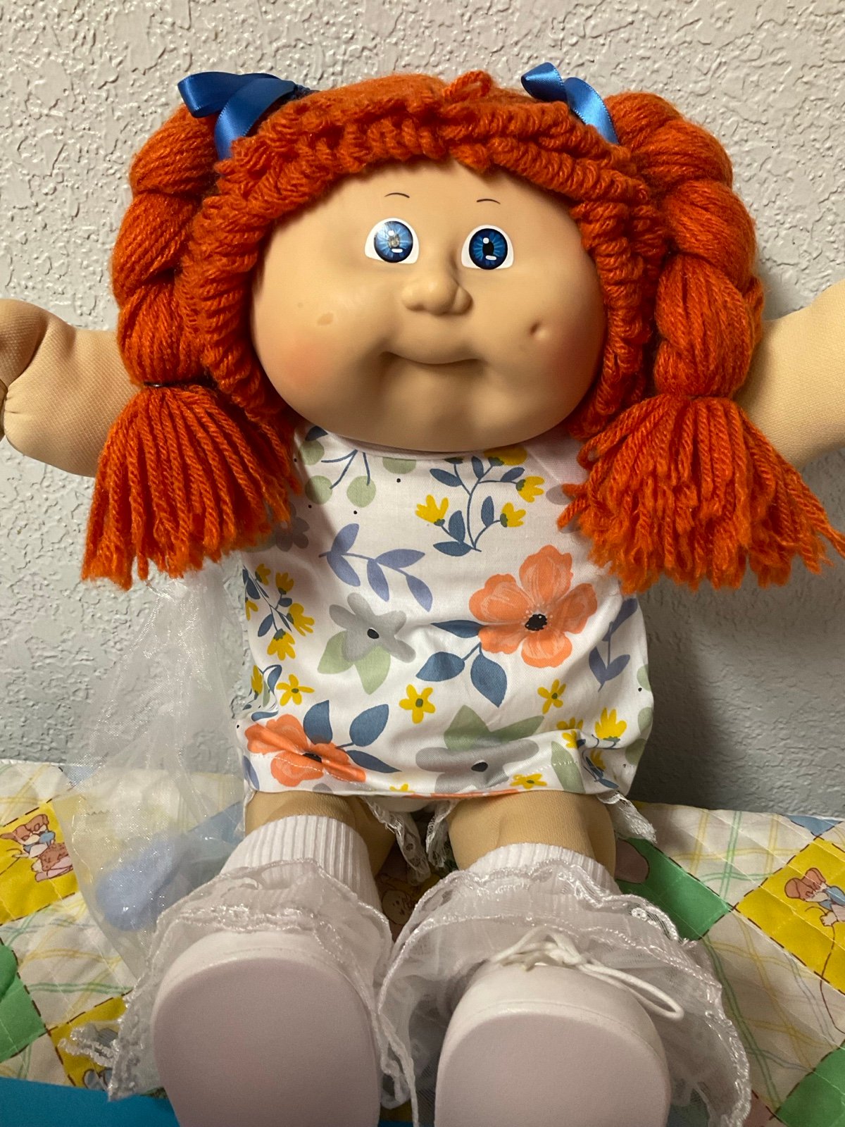 Vintage Cabbage Patch Kid Girl Red Hair Blue Eyes OK Factory Head Mold #8 1985