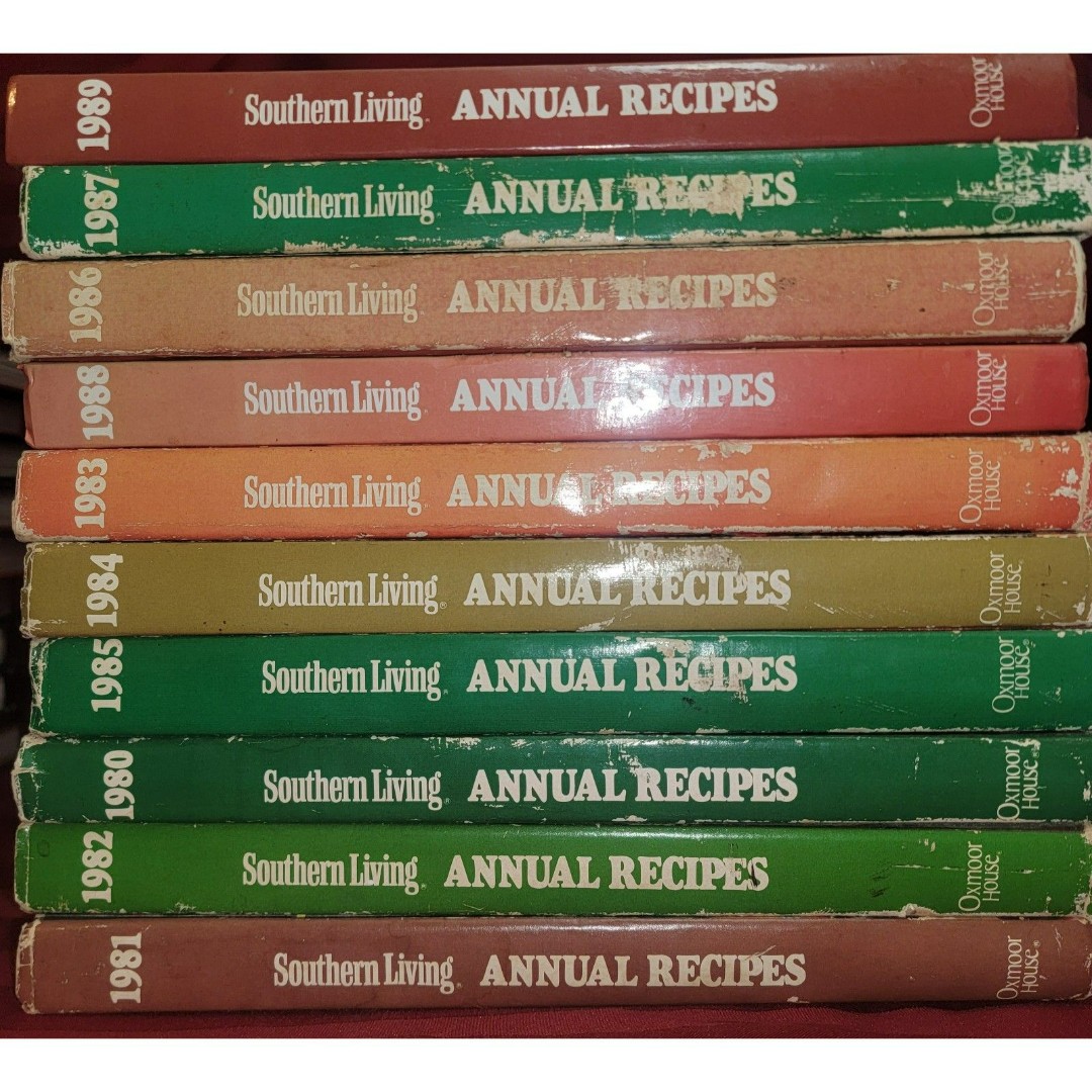 Vintage 1980s Southern Living Annual Recipes Cookbook Set of 10 (1980-1989)