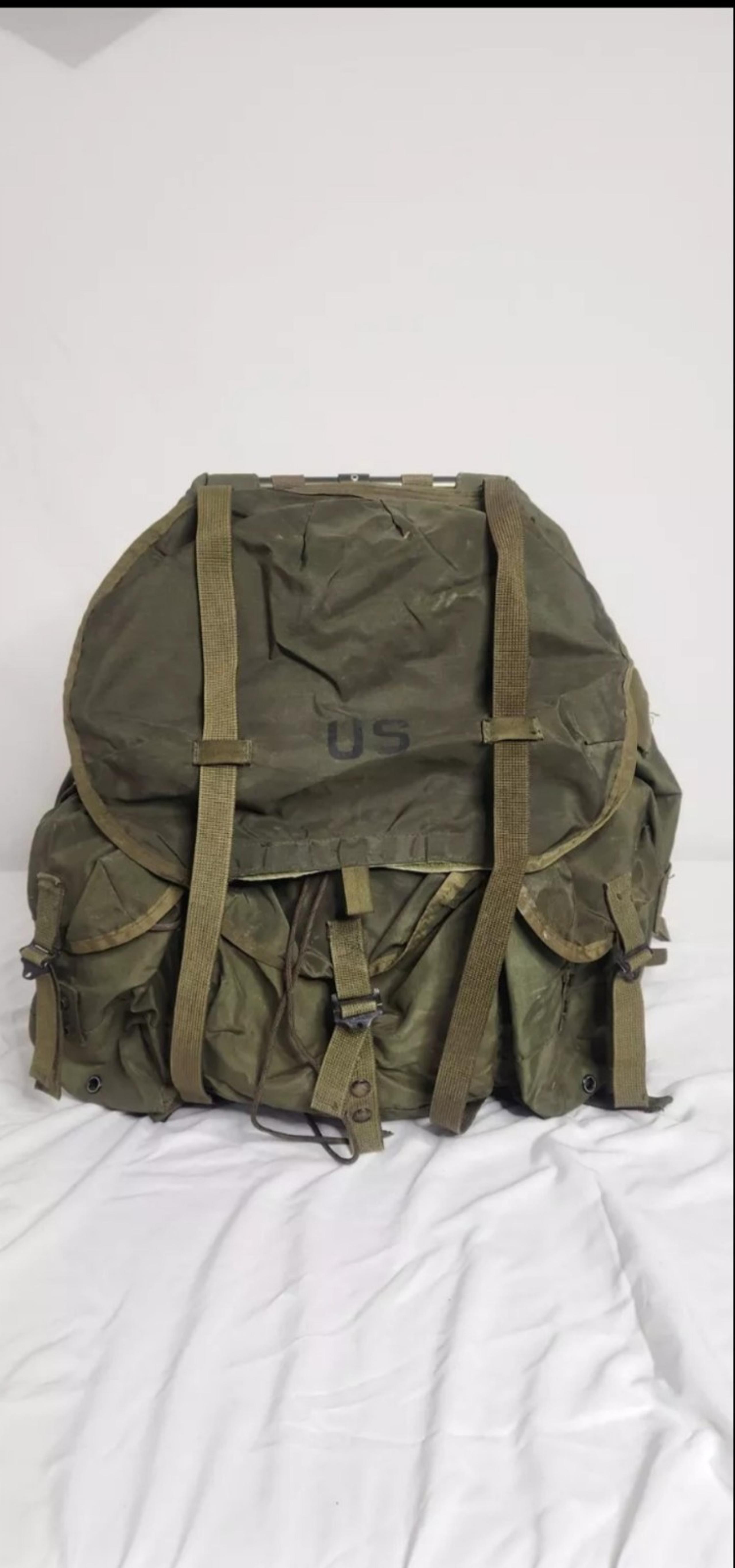 US Army Field Pack ALICE Nylon Combat  with Frame USA Green With Rain Fly