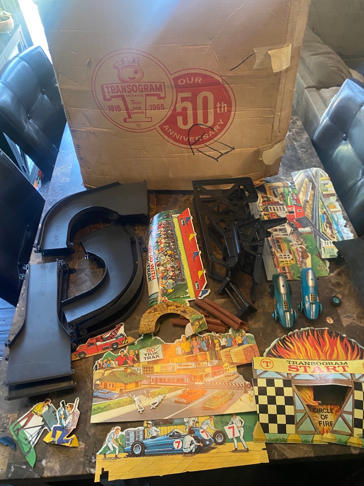 Vintage Transogram Trik Trak 1965 Road Rally w/Cars 50th Anniversary READ As Pic