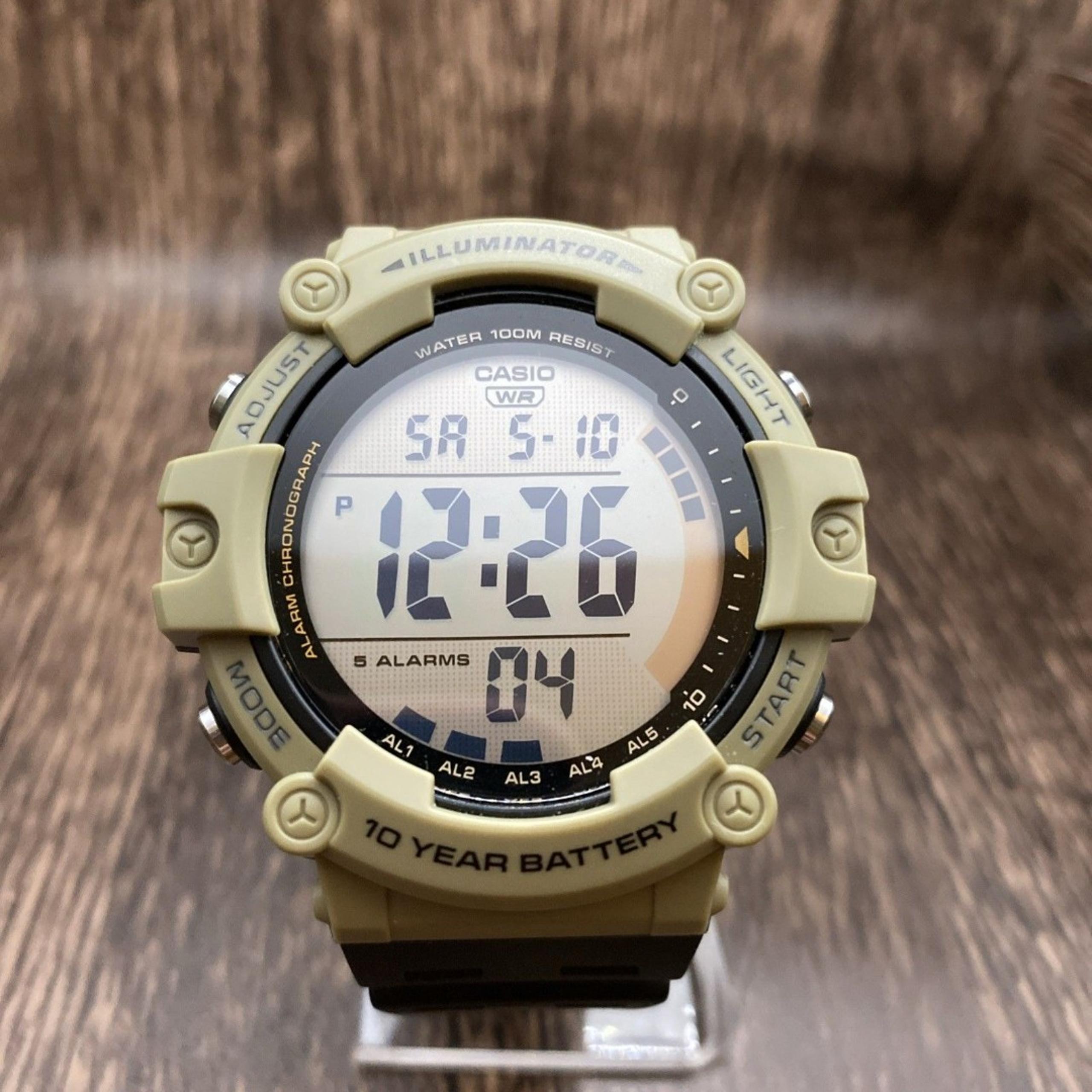 Casio Men's Beige Digital Watch - Ae1500wh-5av Black Band