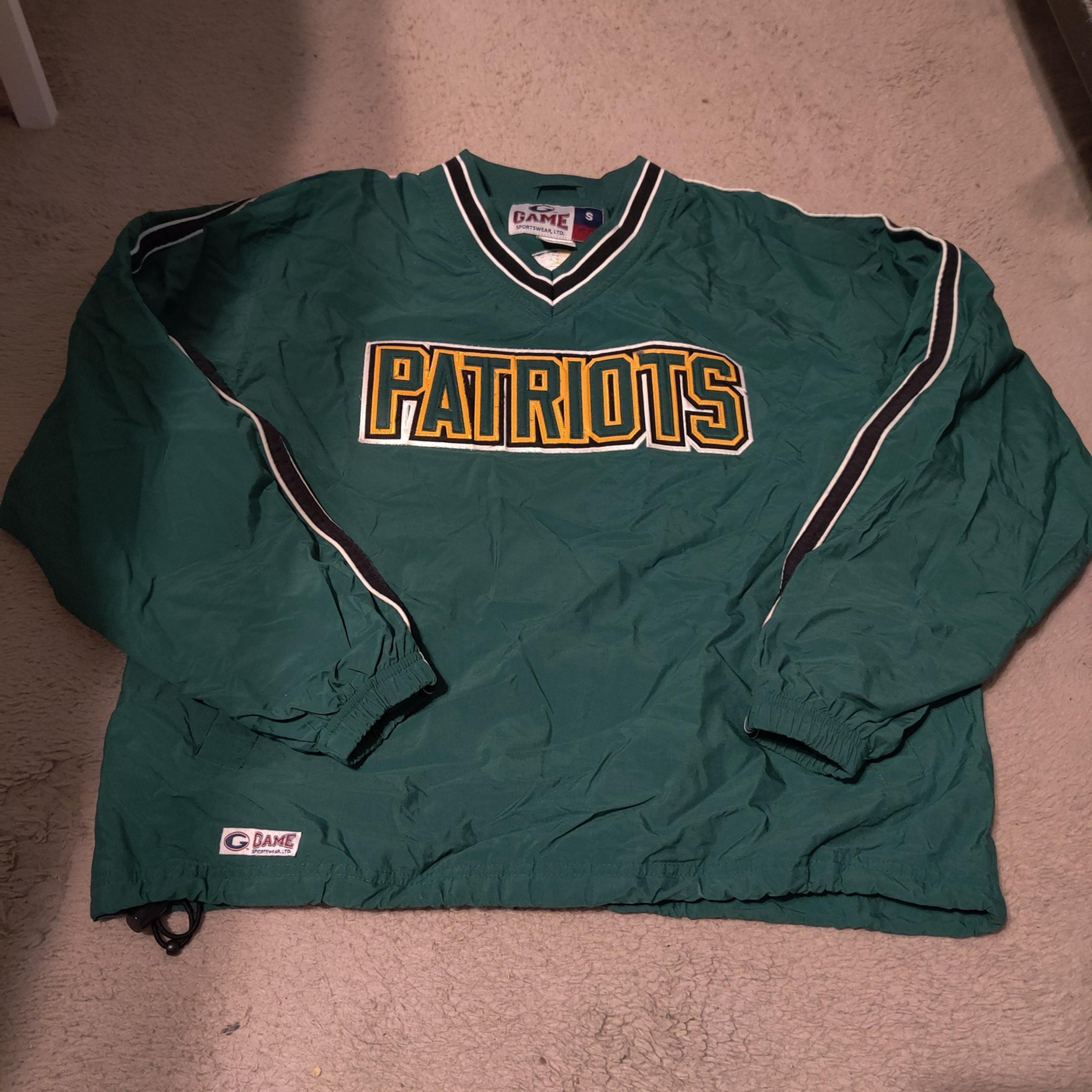 Vintage Game Sportswear Windbreaker New England Patriots S Lined Green Pullover