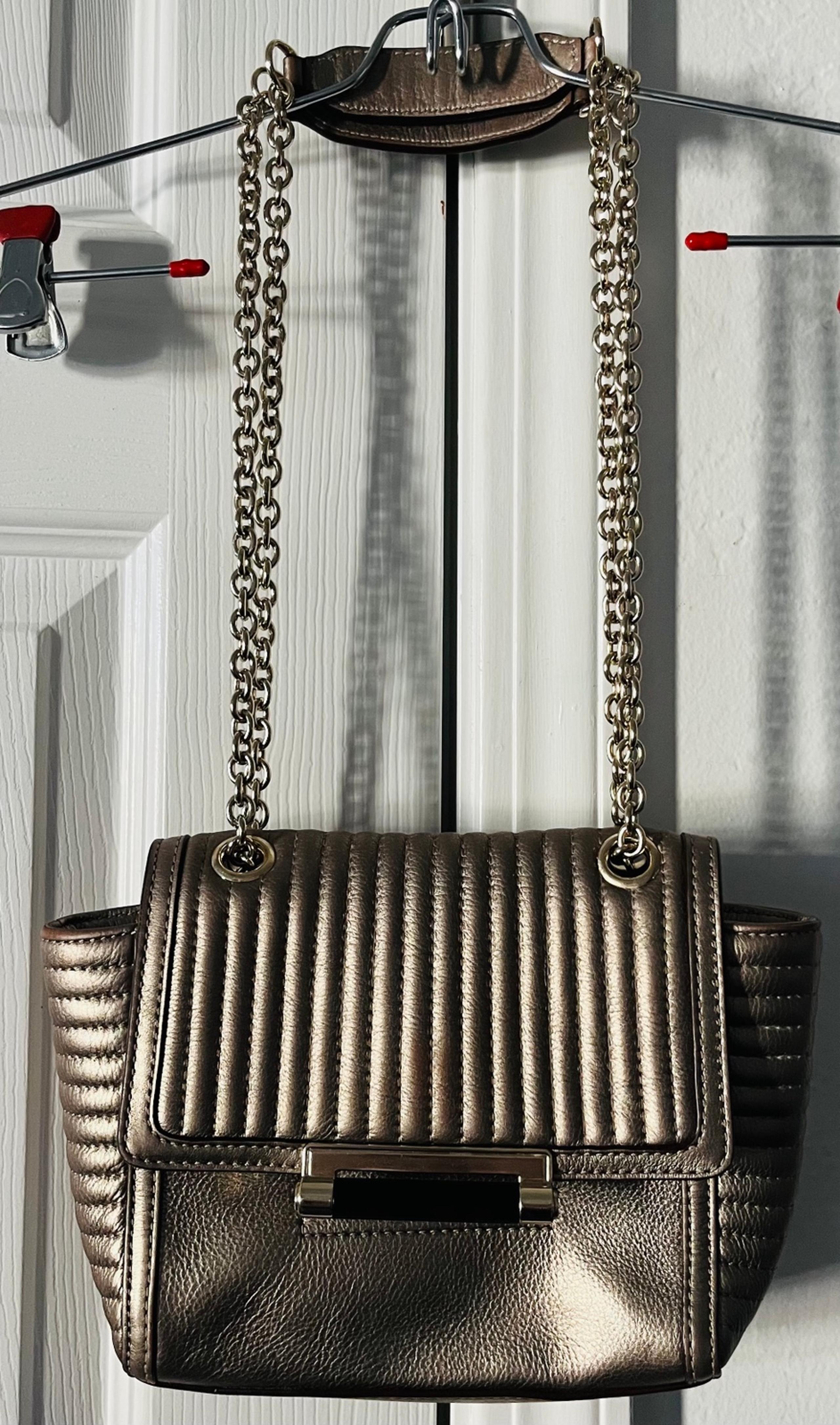 Diane Von Furstenberg "440 Mini" Gold Leather Crossbody/Shoulder Bag