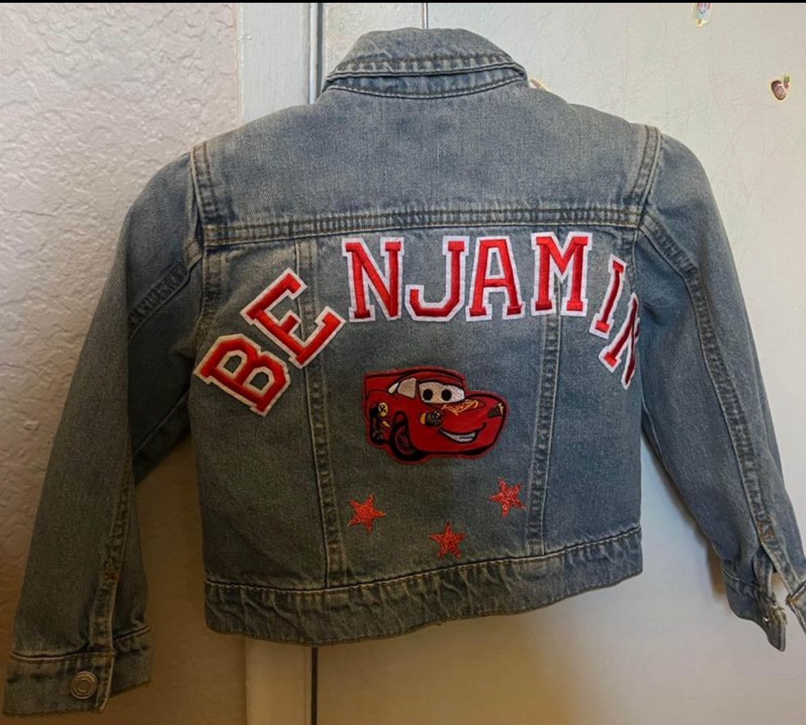Benjamin personalized Cars denim Jacket