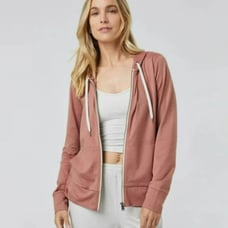 Vuori Halo Performance Full Zip Workout Pink Hoodie Soft Sweatshirt Size XS