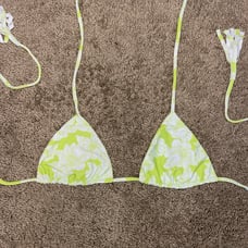 NWOT XS Acacia Swimwear Neon Magnolia Canons Bikini top