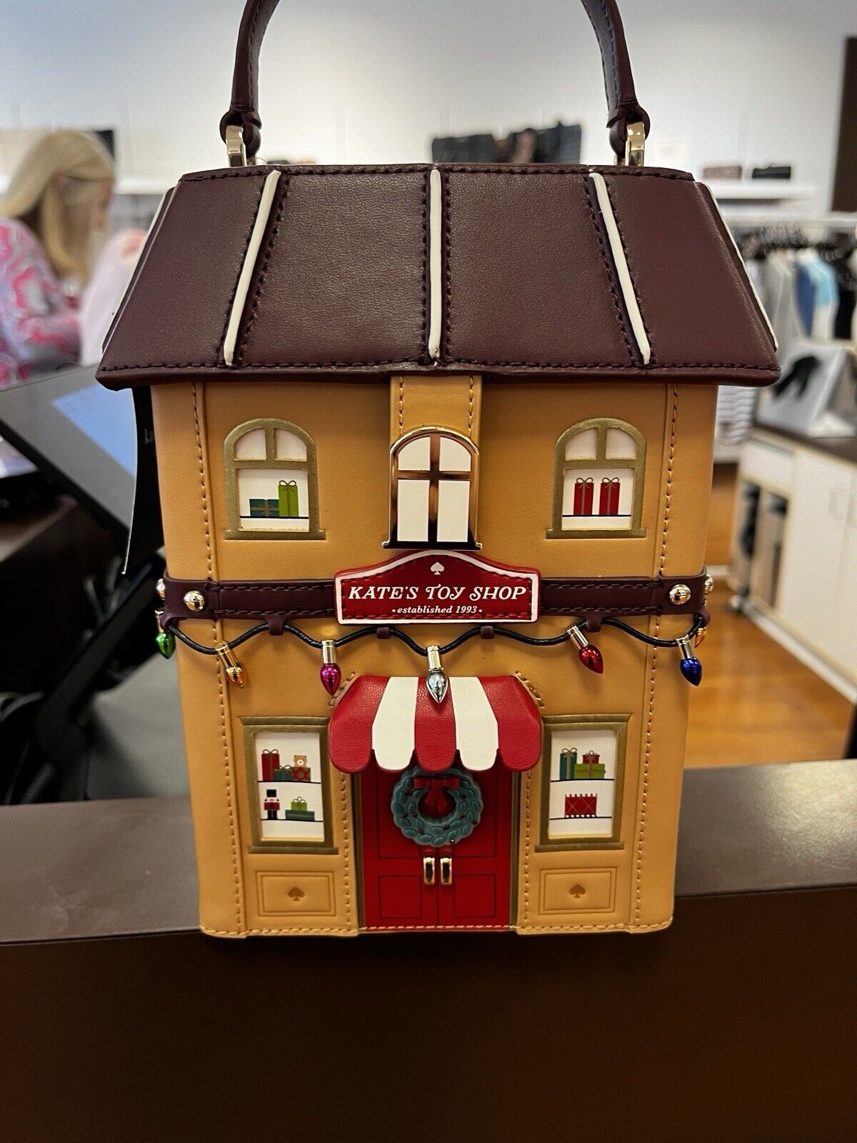 Kate Spade Christmas Bag Toy Shop House Clutch Satchel Crossbody 3D Novelty NWT