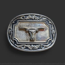 Western Longhorn Metal Belt Buckle Cowboy Rustic Vintage Design