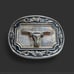 Western Longhorn Metal Belt Buckle Cowboy Rustic Vintage Design