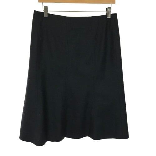 Womens Size 8 Akris Punto Dark Gray Charcoal Pure Wool A-Line Skirt