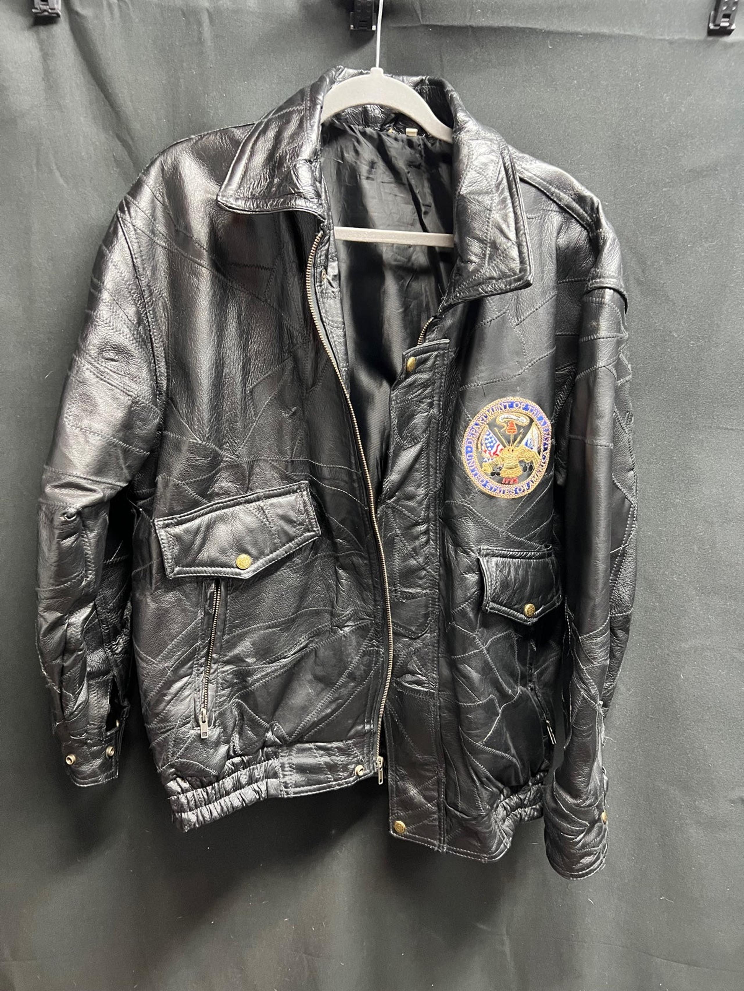Men's Vintage Large Leather US Army Bomber Jacket