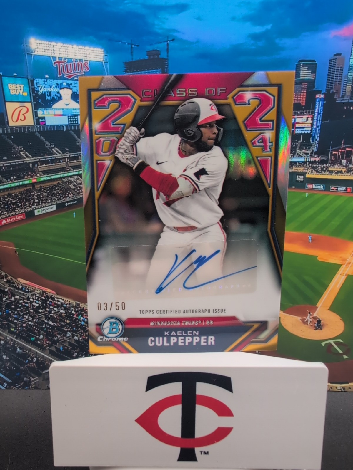 Kaelen Culpepper /50 Auto 2024 Bowman Chrome Gold Refractor Class of 2024