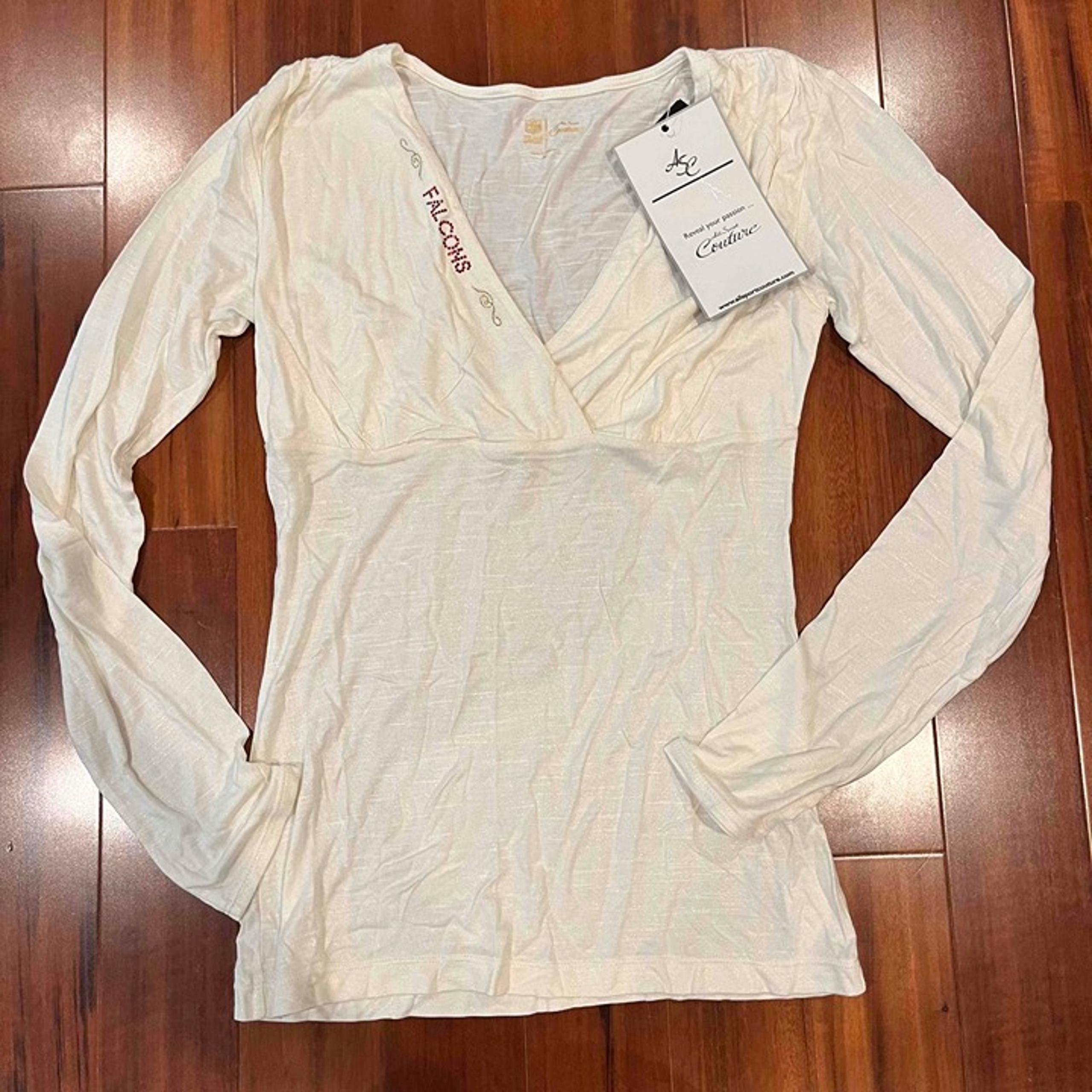 New NWT NFL Couture Off White Top Atlanta Falcons Football Long Sleeve Sz Medium