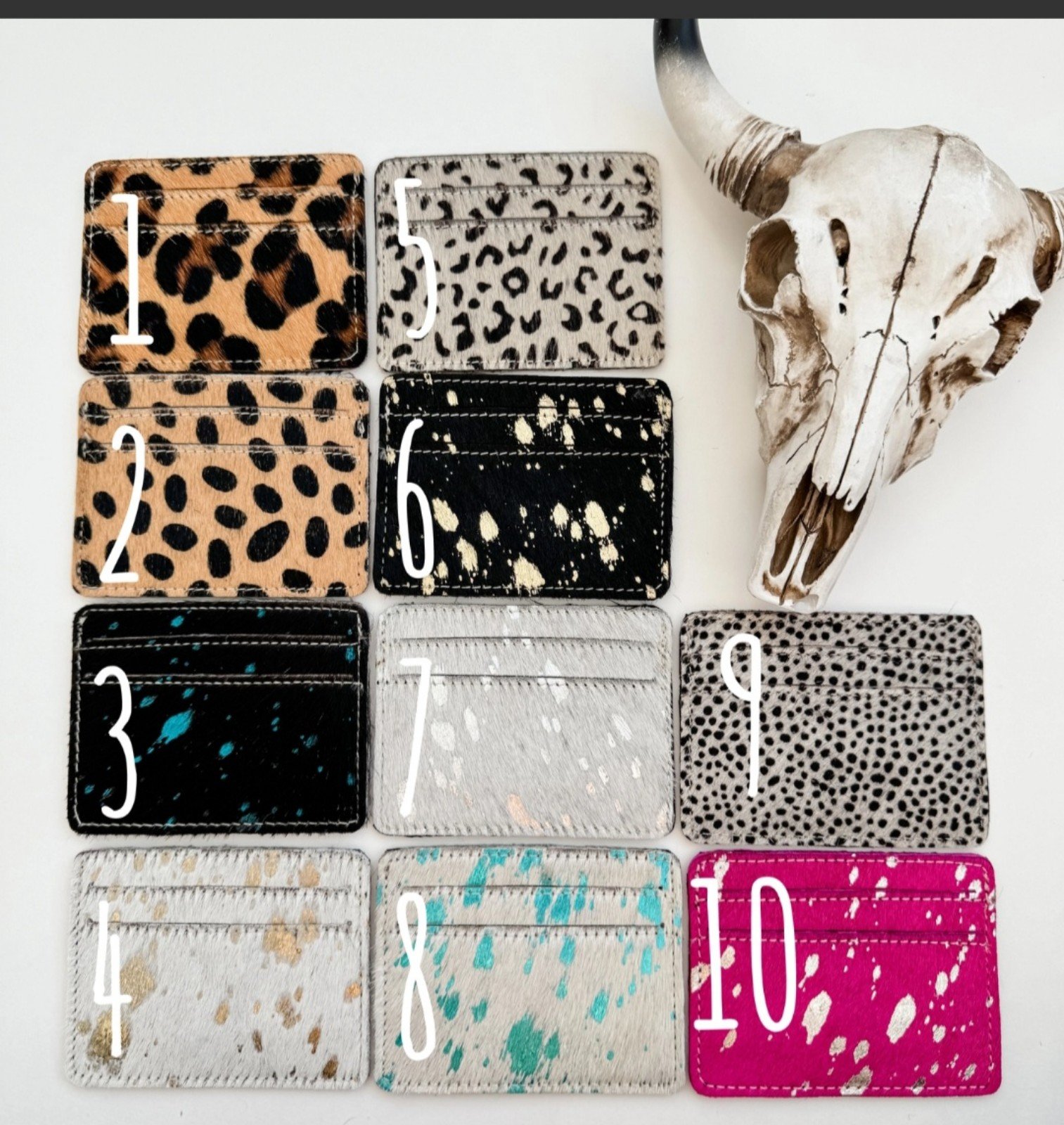Cow hide pocket size card holders