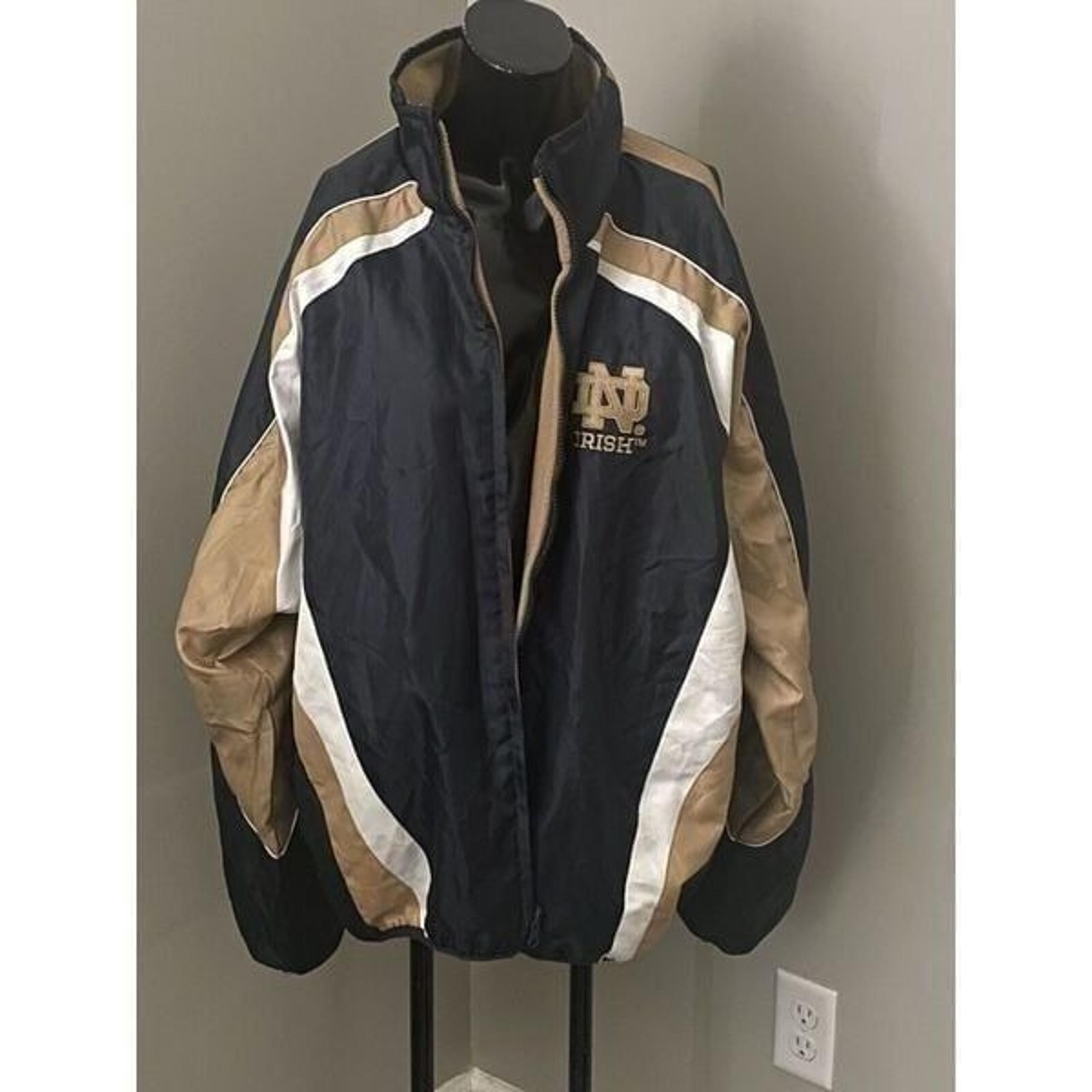 Vintage Notre Dame GIII-Jacket Men's Medium 2-in-One Fleece Lined- READ