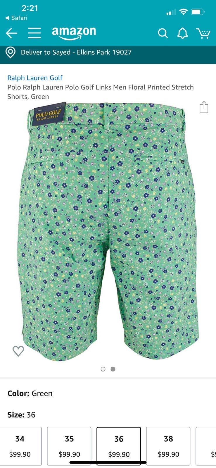 Polo Golf/Swim Ralph Lauren Green Shorts