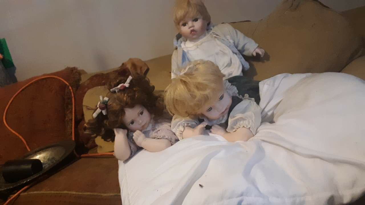 3 porcelain dolls