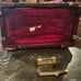 Vintage Asian Lacquered Brass Stone Jewelry Box