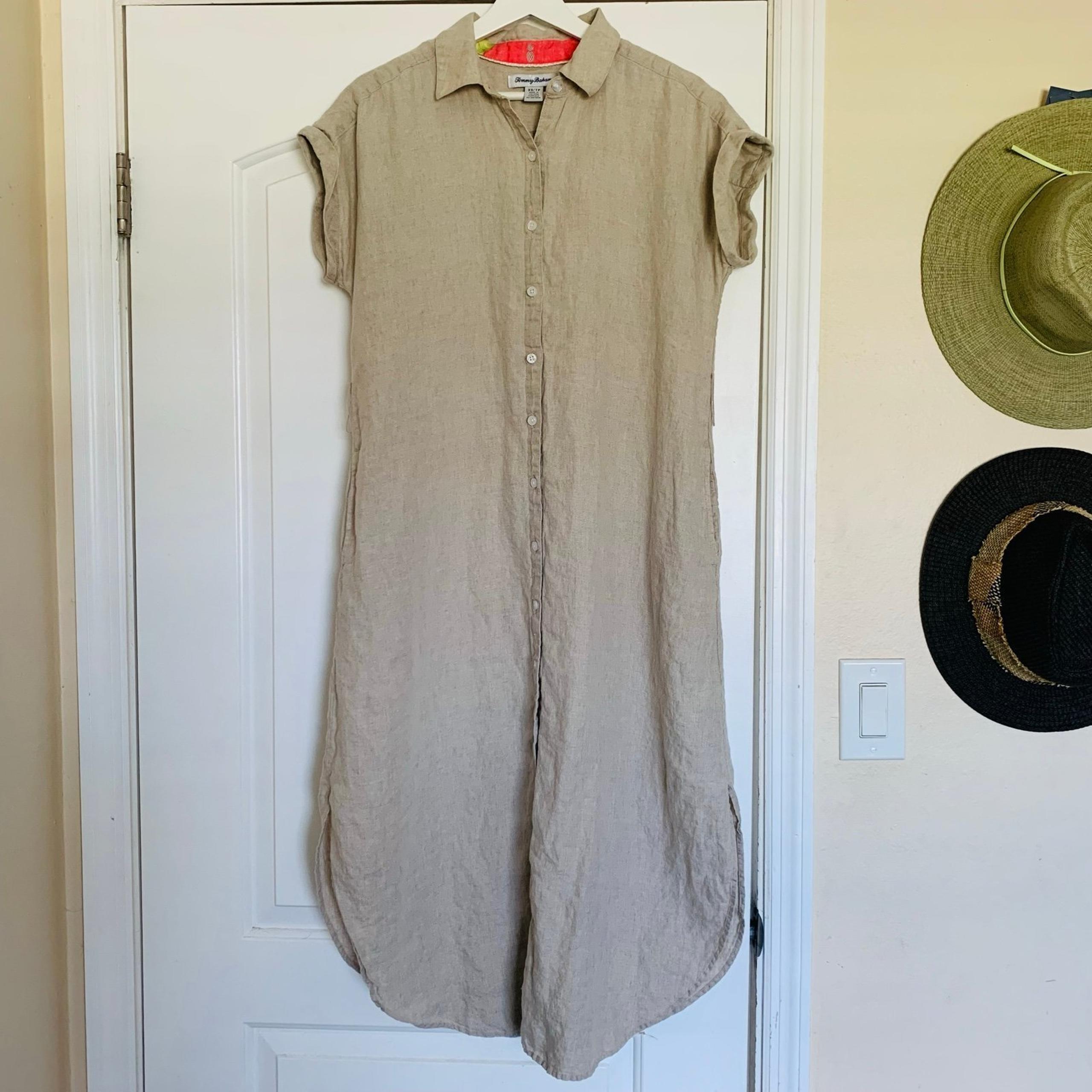 Tommy Bahama Women's Tan 100% Linen Midi Maxi Dress | Size: XS