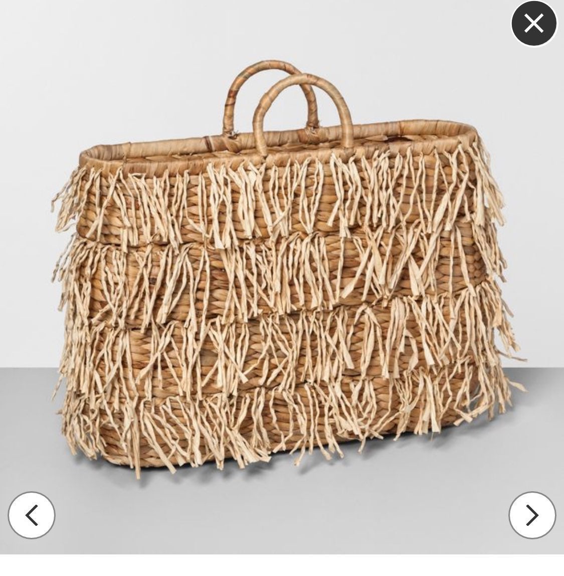 Opalhouse Water Hyacinth Fringe Basket