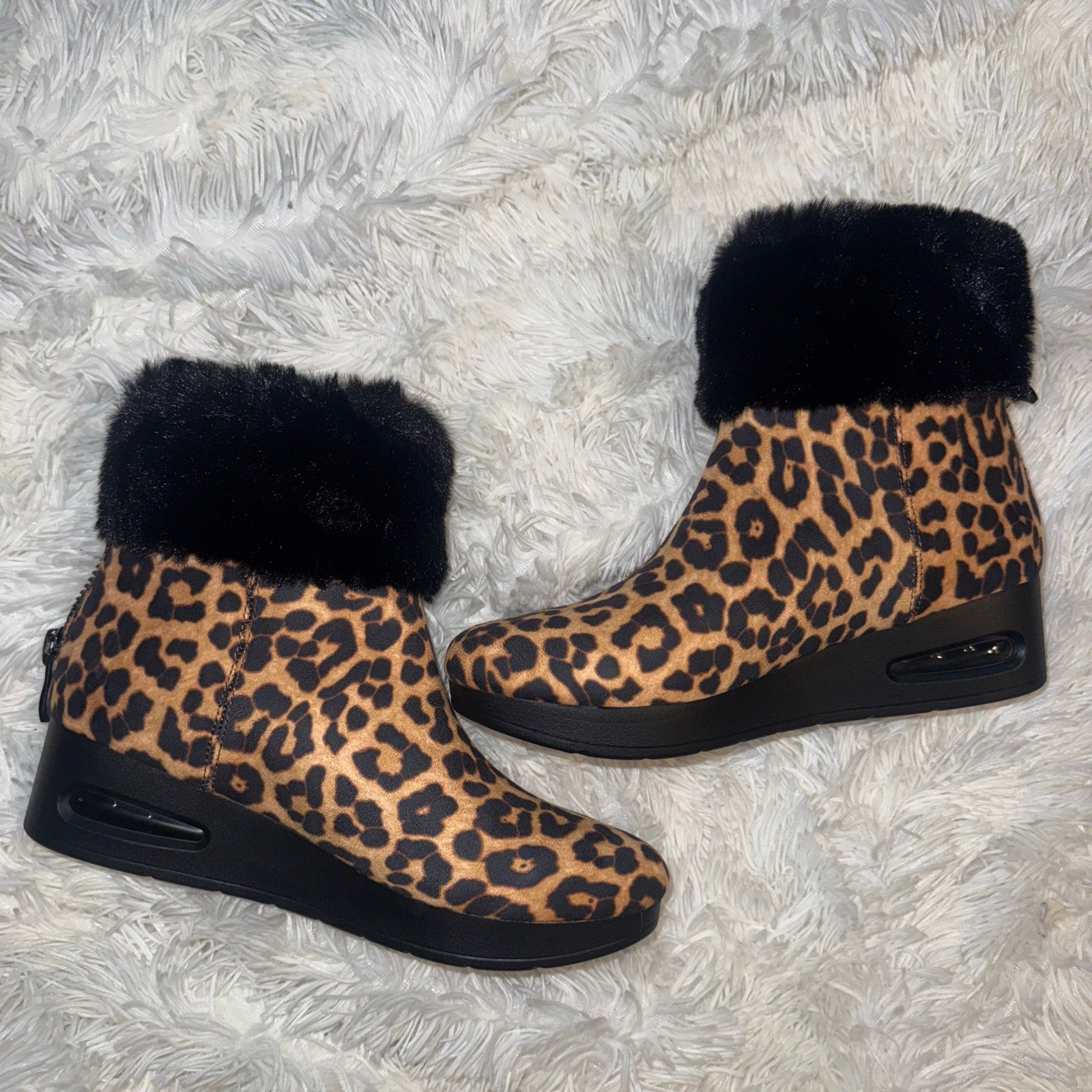 Dkny leopard print boots discount