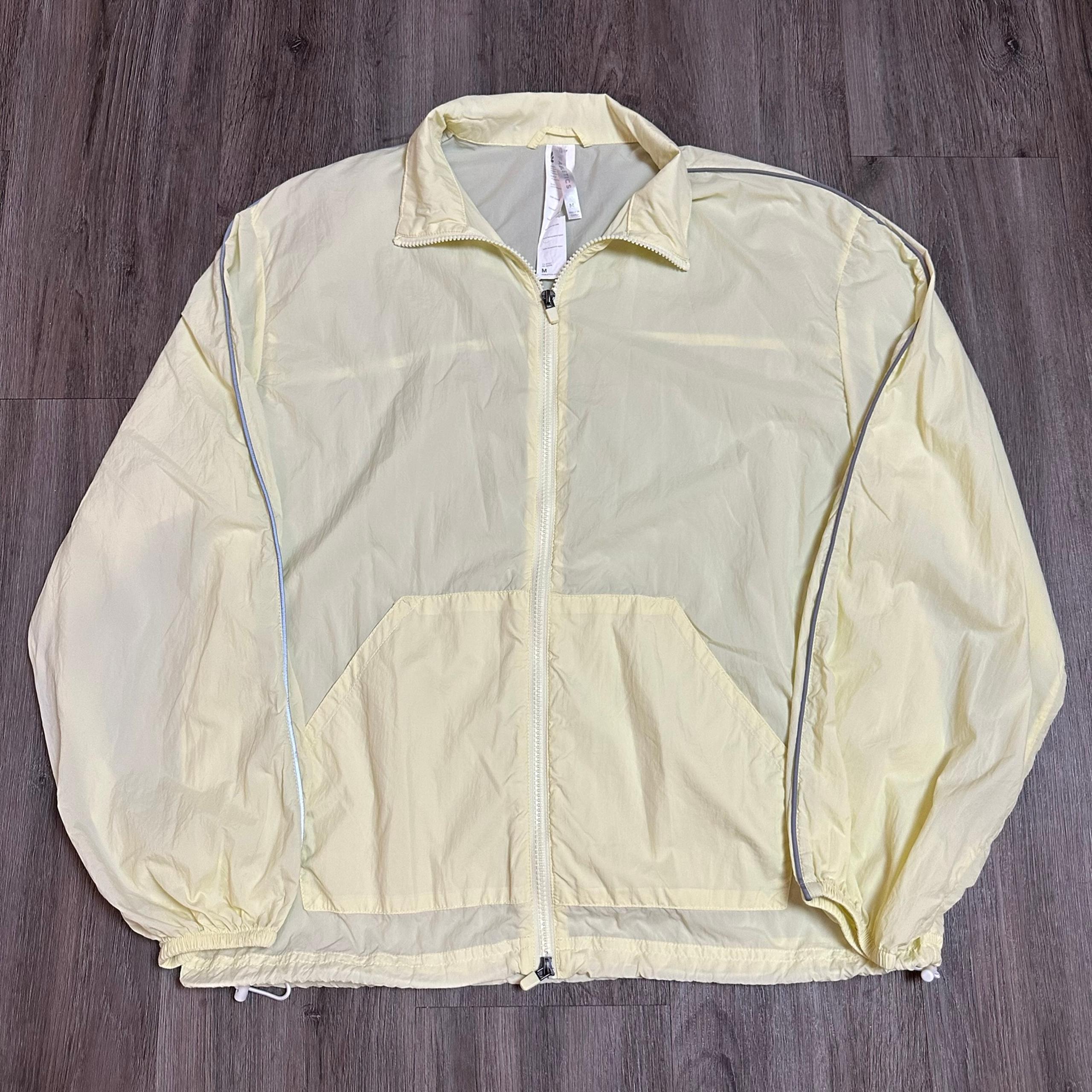 Fabletics oversized yellow zip up windbreaker jacket