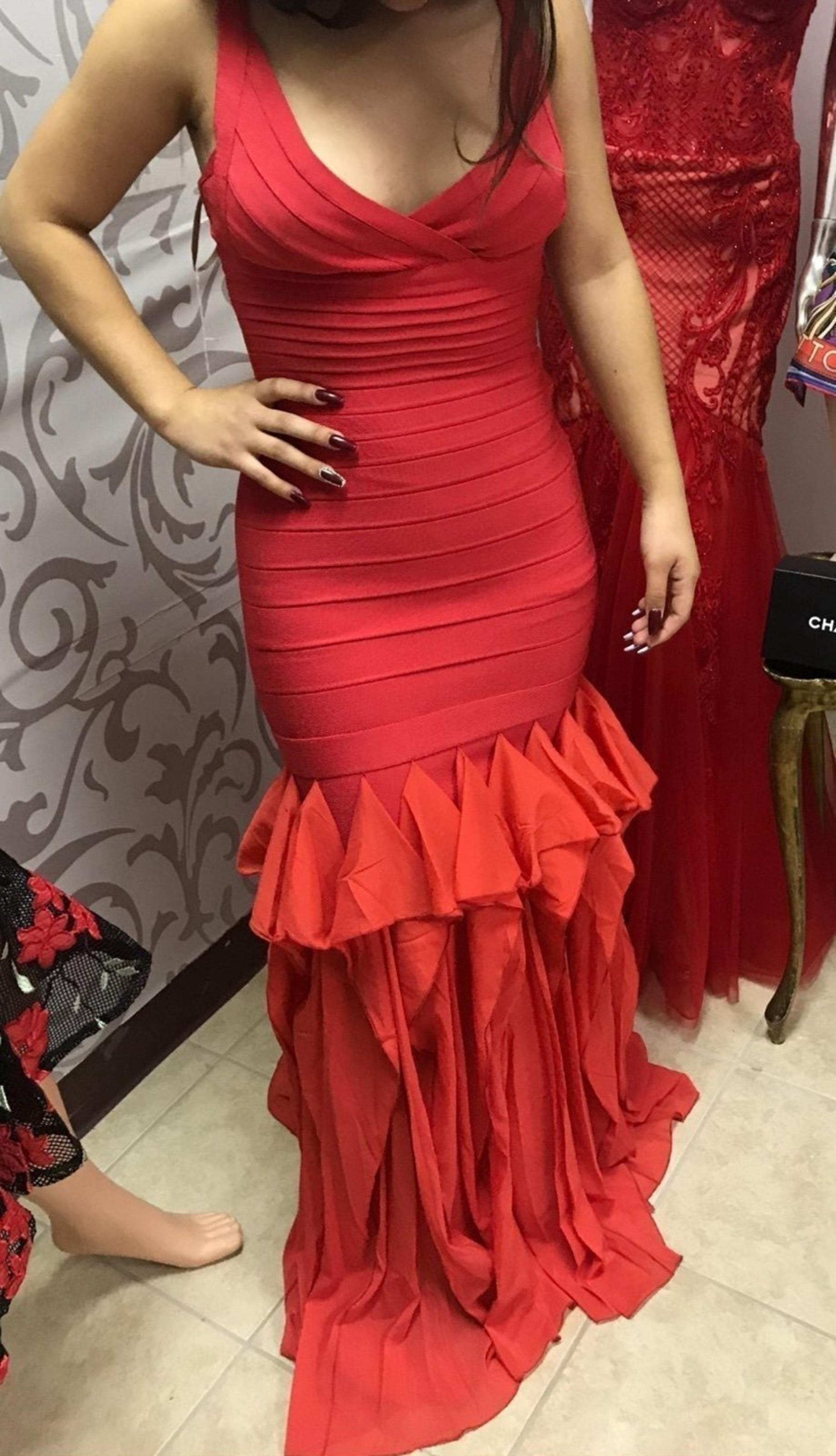 Herve Leger bandage red gown NWOT