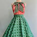 Heart of Haute Retro LE Print Green Happy Daisy Circle Skirt Size 1XL NWT