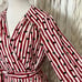 Lip Print Dress by The Archives Red and White Stripe Wrap Style Dress Size M