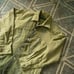 60s-70s Vintage Khaki Green Gradient Long-Sleeve Open Collar Shirt