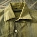 60s-70s Vintage Khaki Green Gradient Long-Sleeve Open Collar Shirt