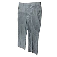 Dress Pants Multicolor Mens Plaid Pattern Straight Leg Slash Pockets Brown Blue