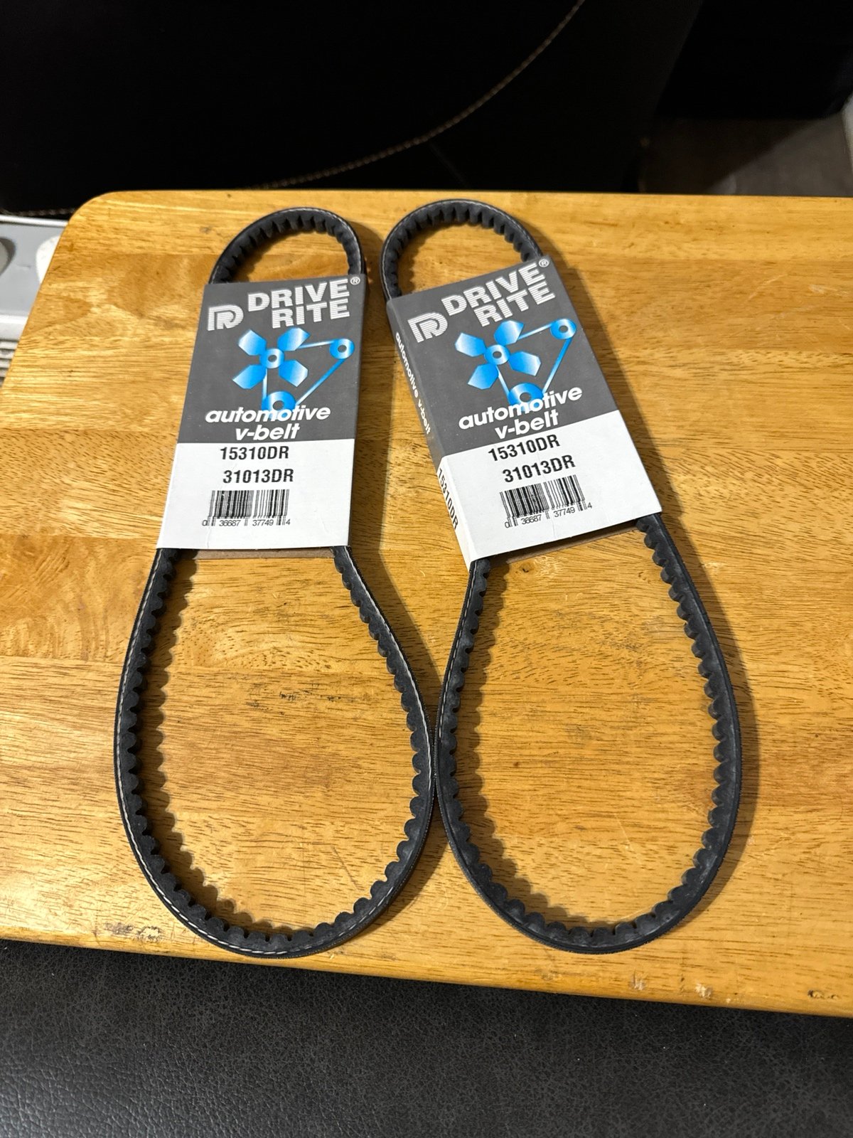 Set of 2 Drive Rite Automotive V-Belts (15310DR & 31013DR) NEW