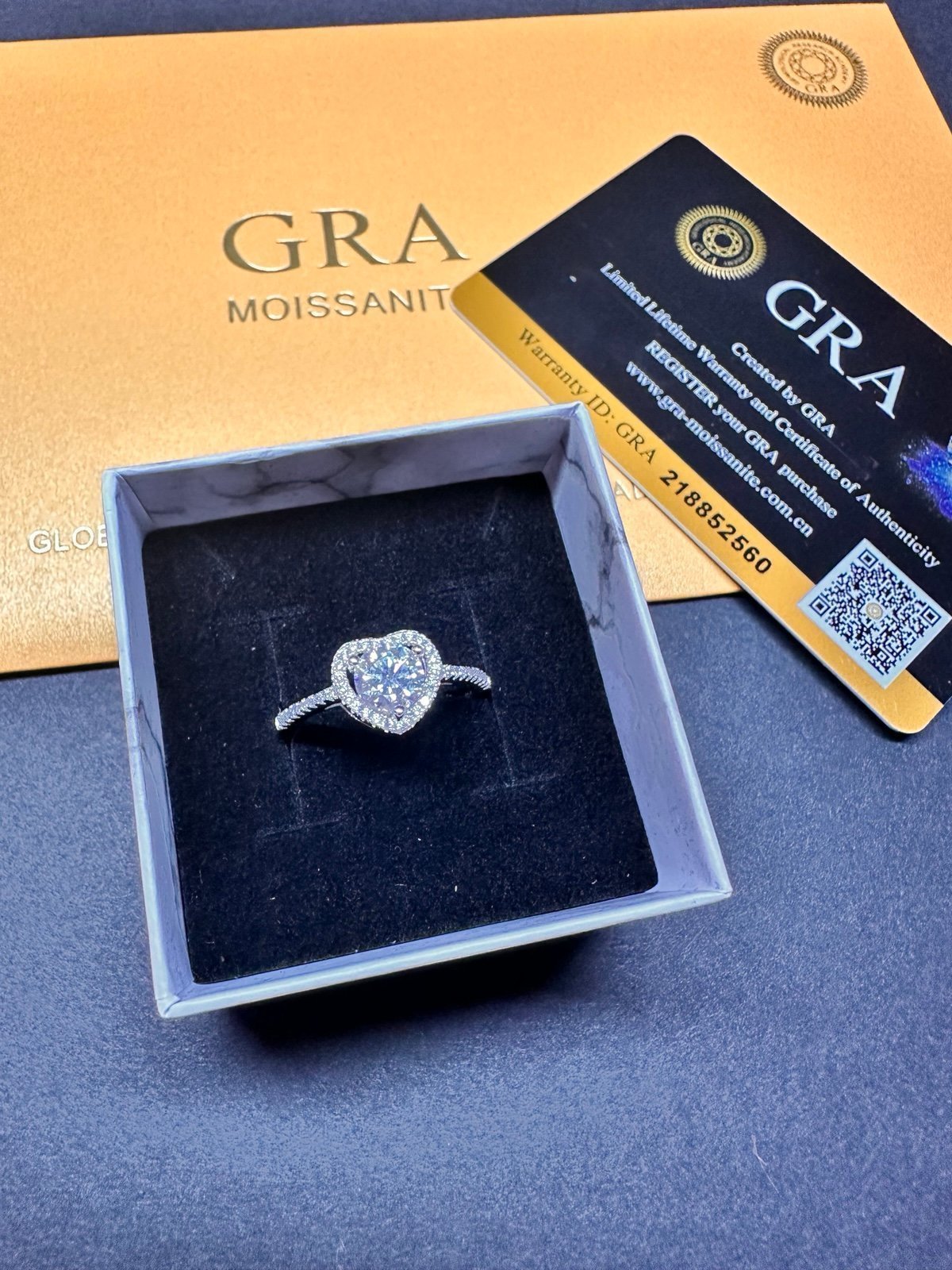 Halo Heart Moissanite Ring