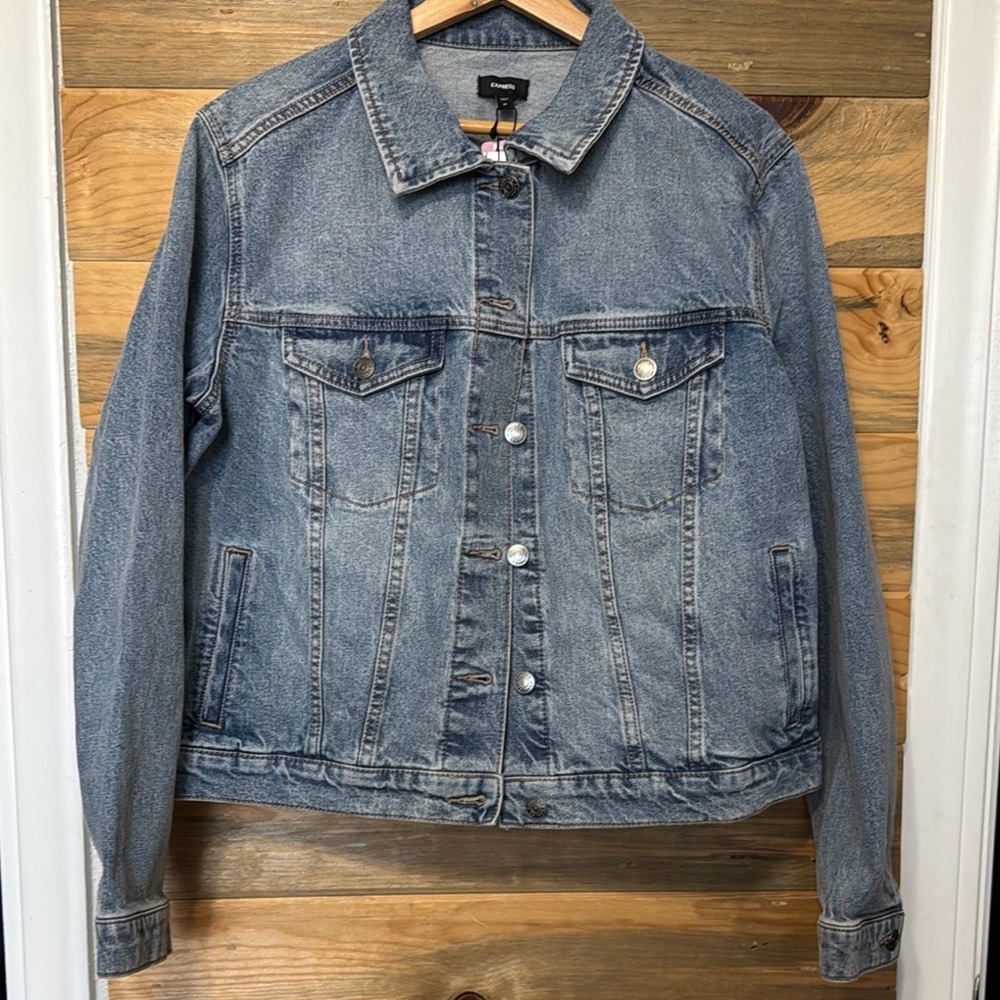 Express Women's Classic Style Medium Wash Denim Jacket XL
