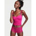 Victoria's Secret S CAMI TANK+PANTY SET modal lace HOT PINK berry blush cropped