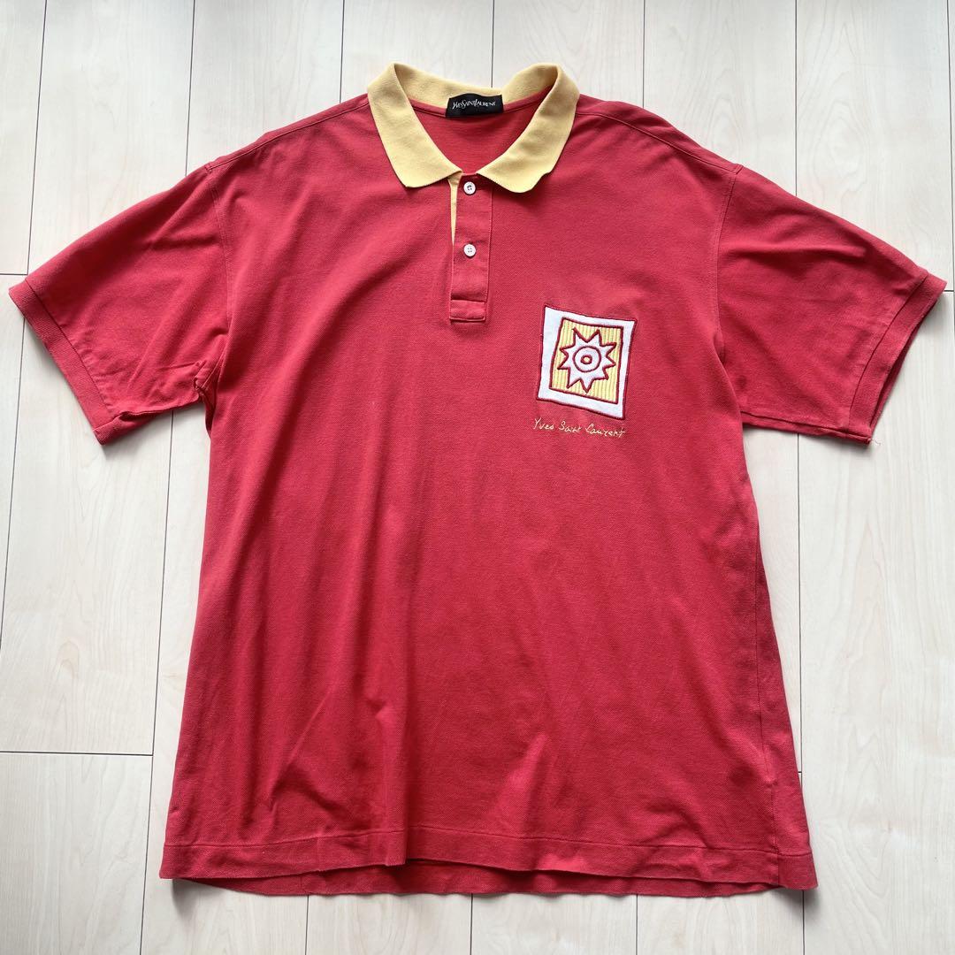 90s YSL Yves Saint Laurent Embroidered Polo Shirt Short Sleeve Vintage LL