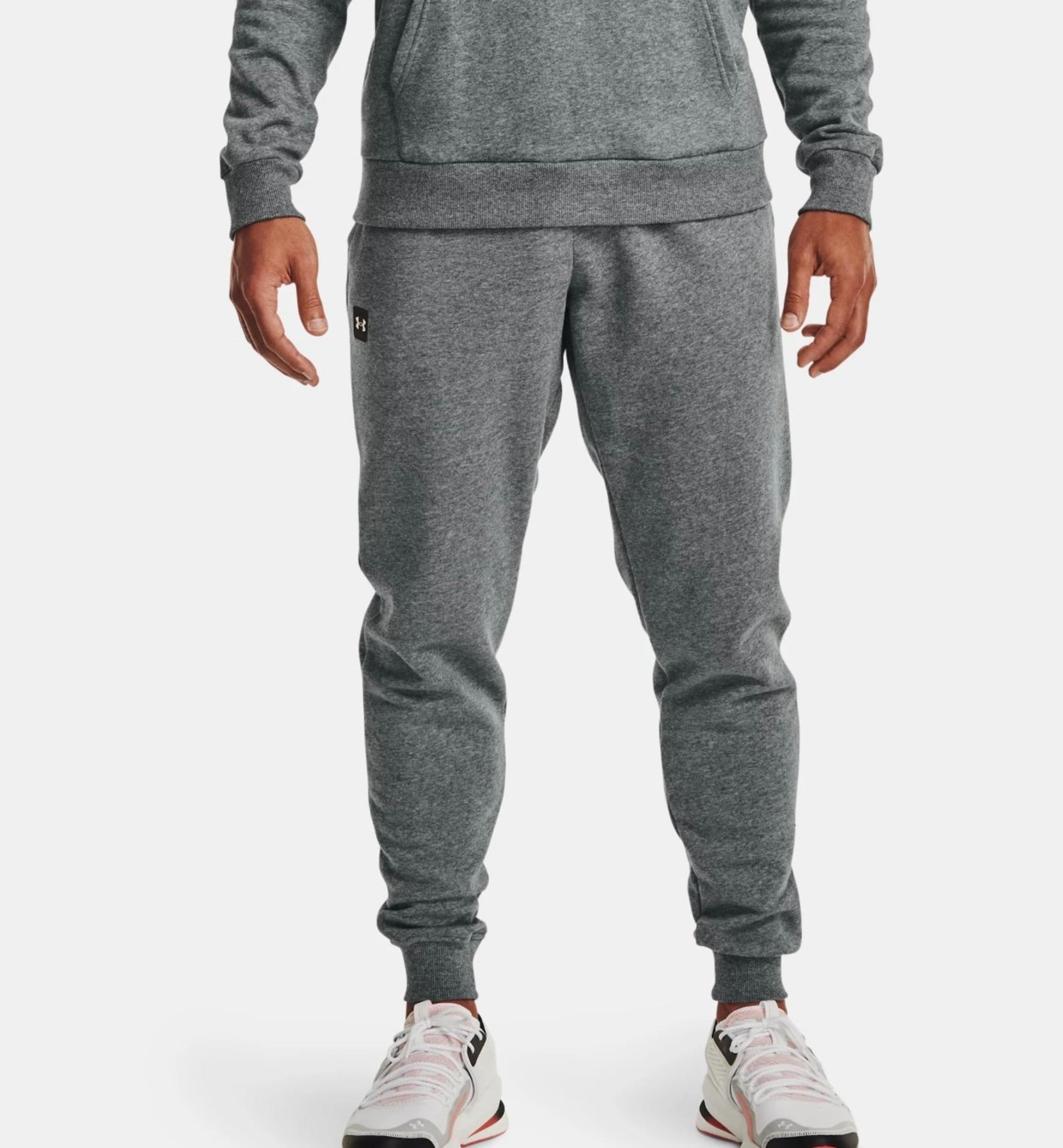 Under Armour Men's Rival Fleece Joggers Size 4XL Heather Grey Drawstring Pockets
