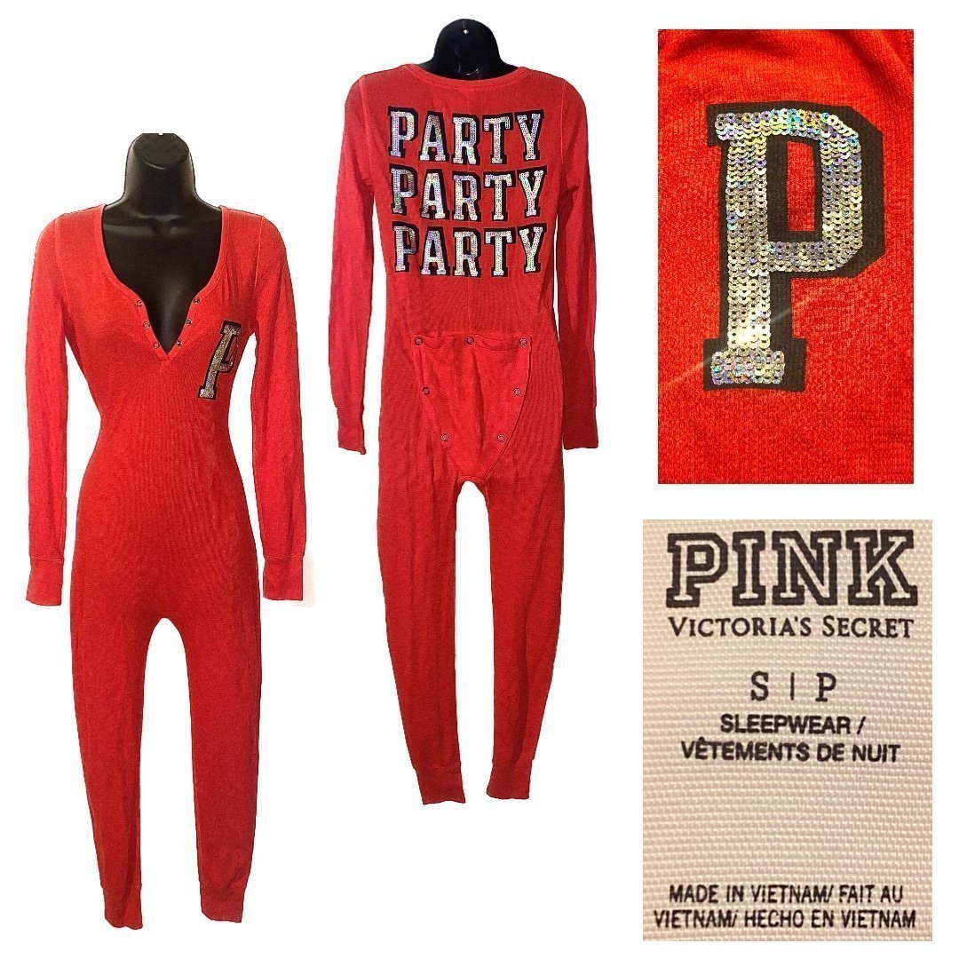 Pink Victoria's Secret Onesie Pajama with Booty Flap