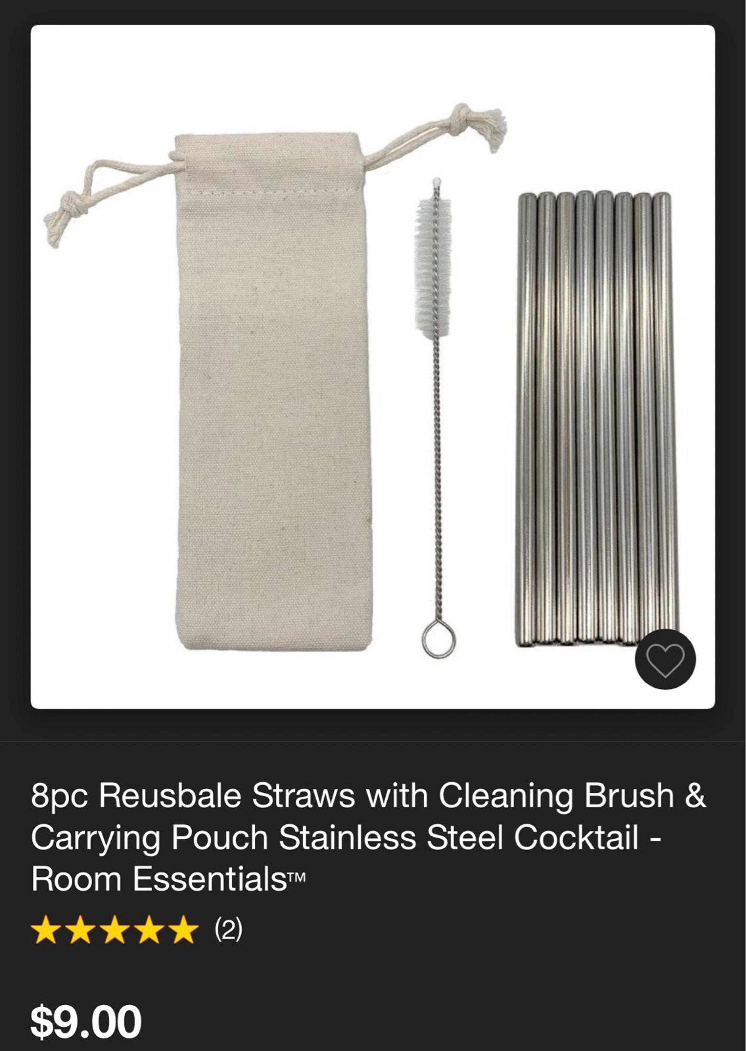 Reusable straw set