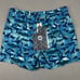 NWT Peter Millar Swim Trunks Men's 2XL All Over Shark Print Blue Lined Pockets