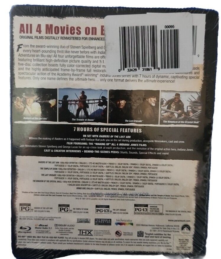 Indiana Jones: The Complete Adventures (Blu-ray, Steelbook) NEW! Sealed