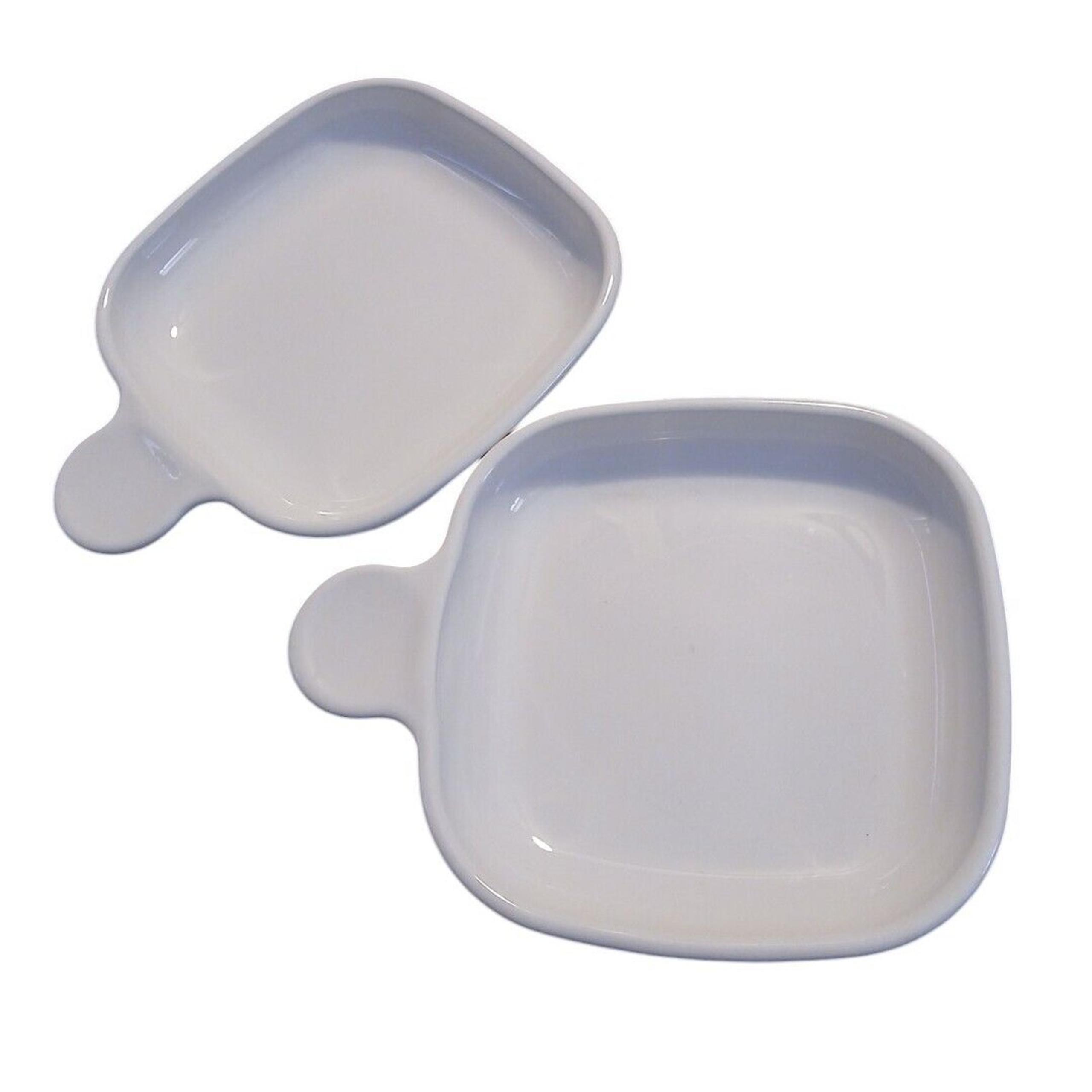 Vtg Corning Ware White P-185-B Grab It Sidekick 6" Sandwich Snack Plates Set