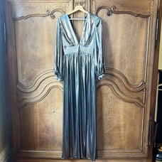 NWT Gianni Bini Zella Metallic Lame Plunging V-Neck Dress Size 2