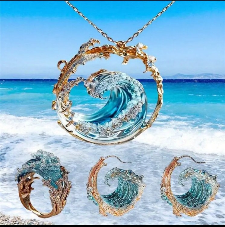 S113 Totally Unique Ocean's Wave Jewelry Collection.