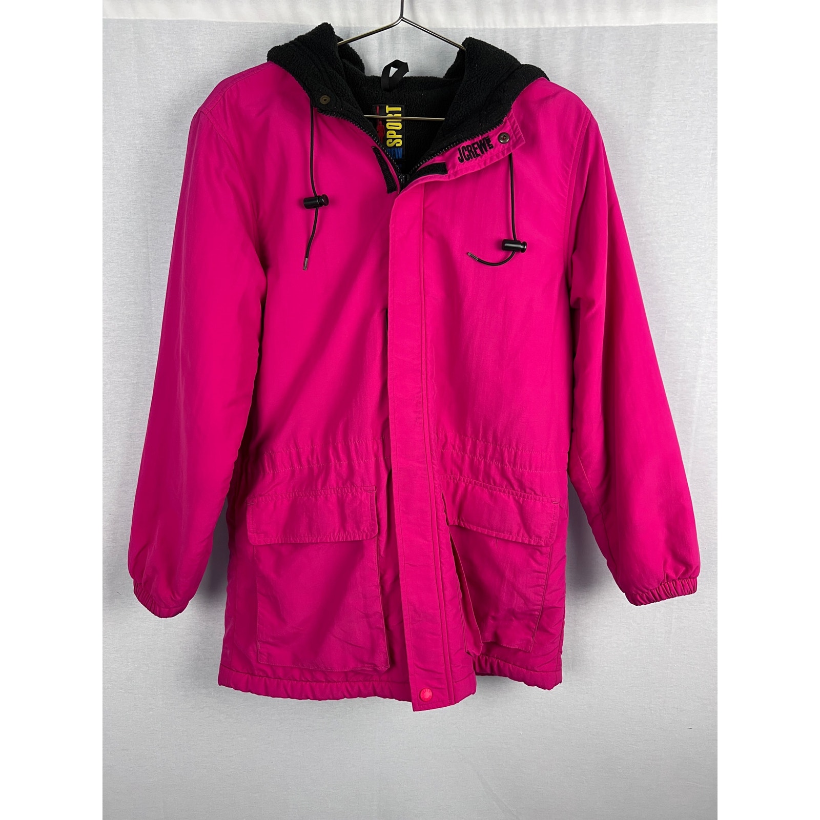 Vintage J. Crew Coat Womens Small Pink Parka Fleece Lined Snow Bunny Ski Retro