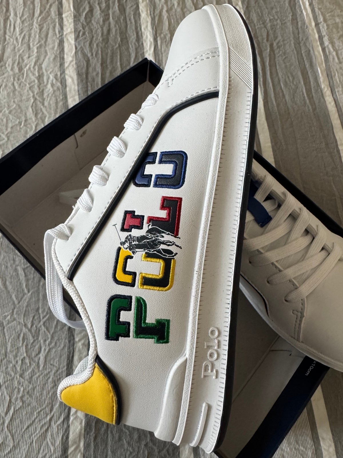 Ralph Lauren Kid's Heritage Court III Graphic Casual Sneakers Size 3 New 64.95