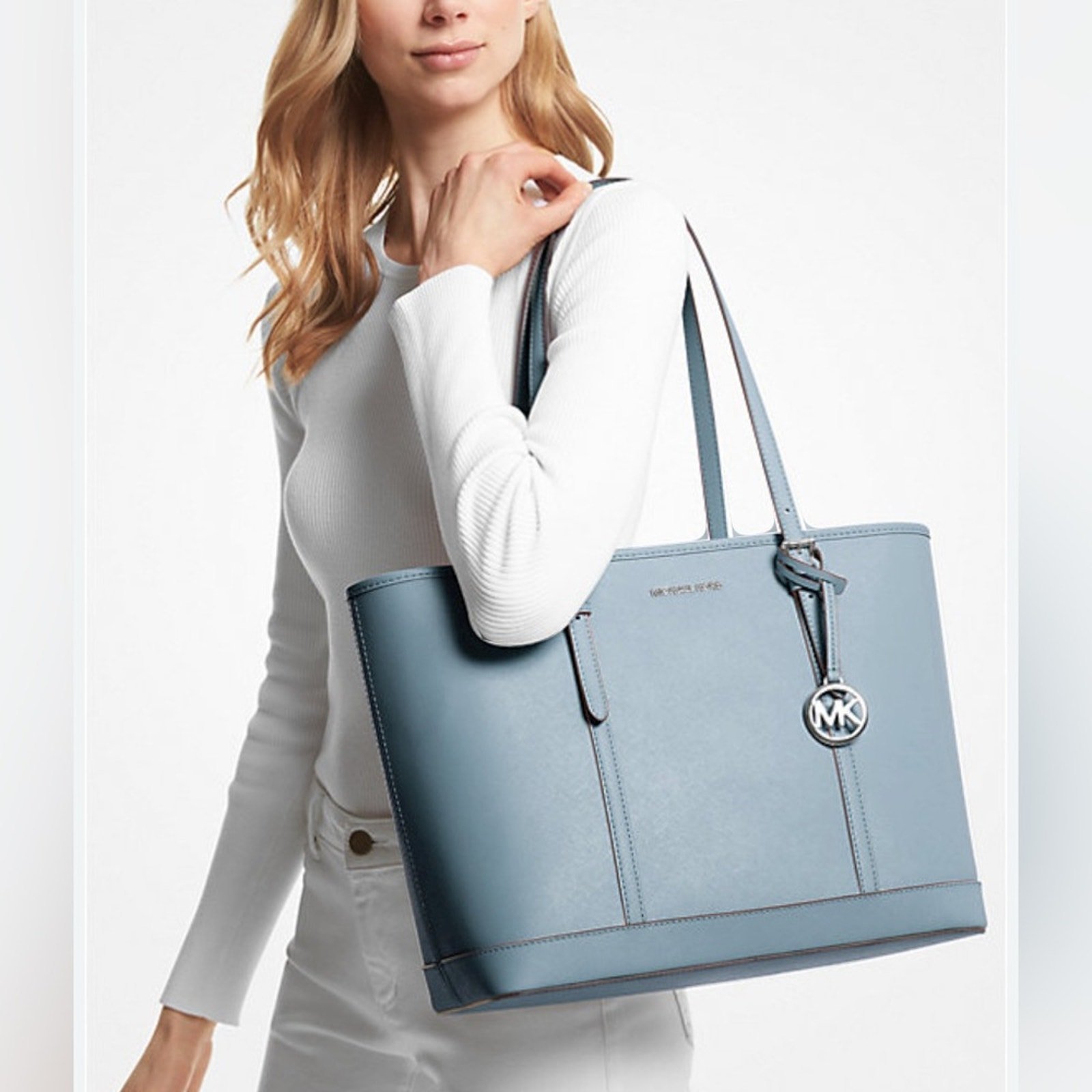 michael michael kors jet set travel large saffiano messenger bag