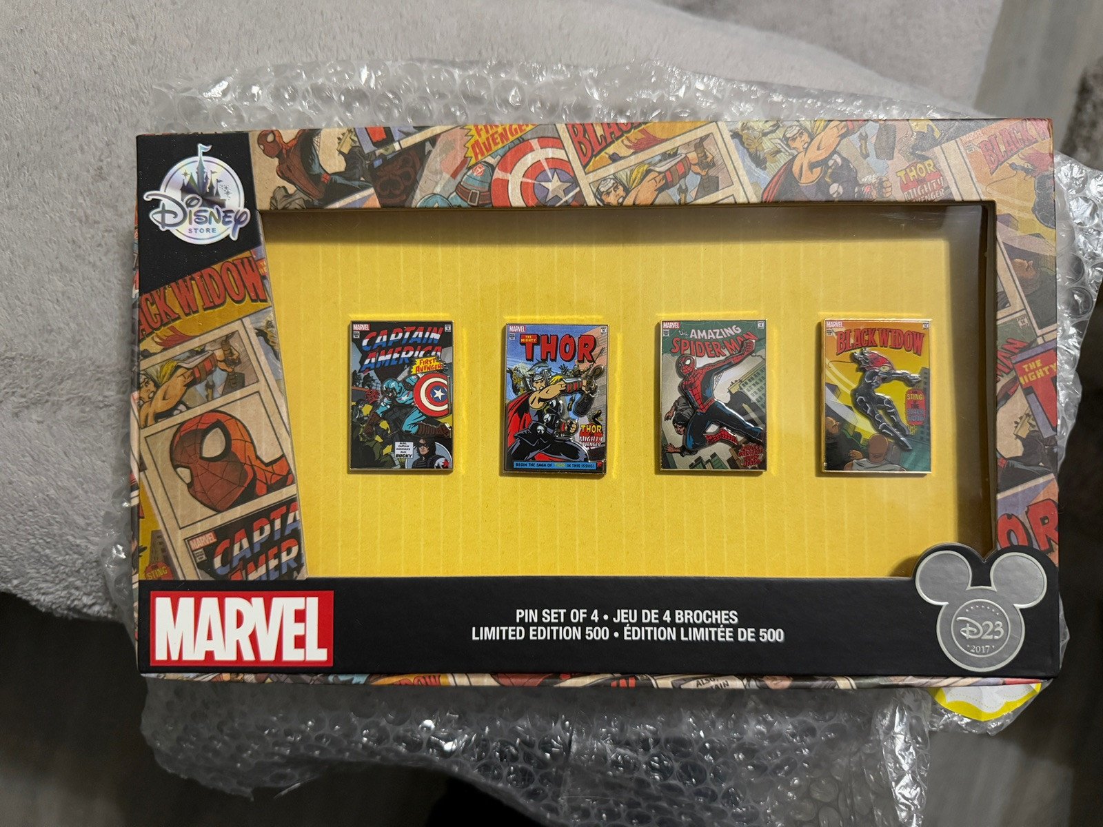 Disney D23 Pin Trader Marvel 4-pin Set LE 500 D23 Expo 217 Exclusive READ DET